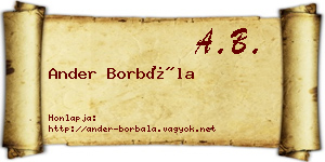 Ander Borbála névjegykártya