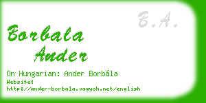borbala ander business card